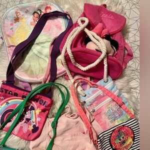 Children’s Girl’s 5 Piece Purse Handbag Mini Backpack Lot All Different EUC